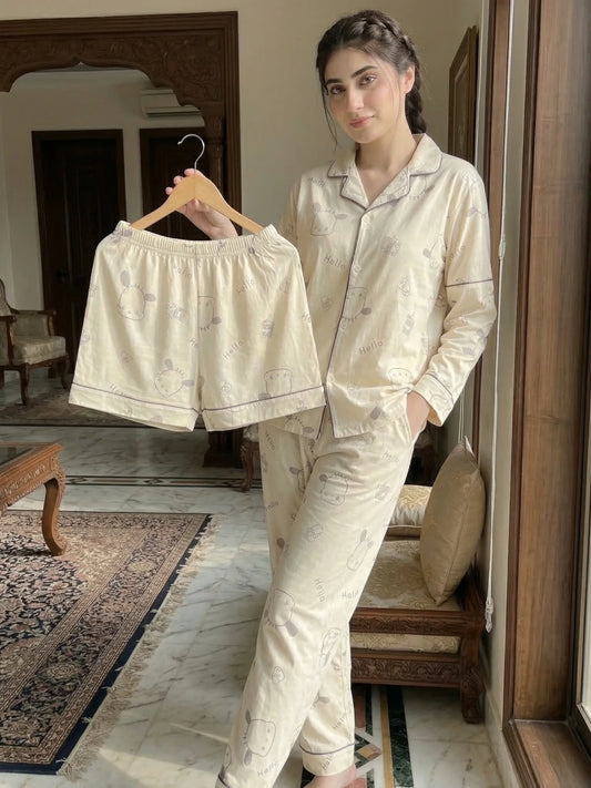 3pc Cardigan Apricot Bottom Dog
