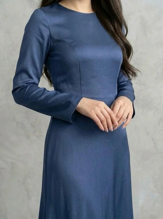 Blue Elegant Maxi Partywear