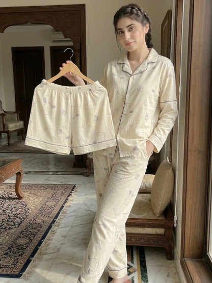 3pc Cardigan Apricot Bottom Dog