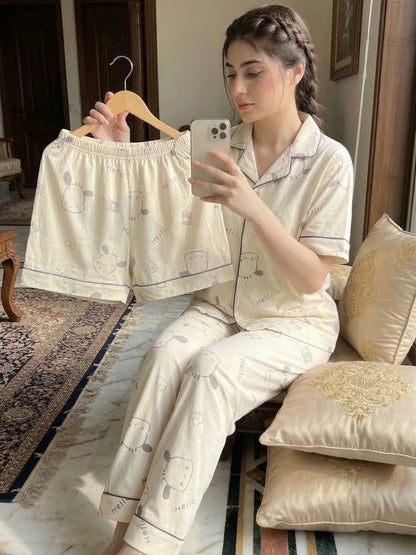 3pc Cardigan Apricot Bottom Dog