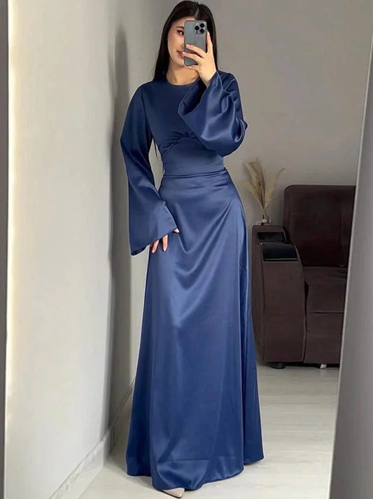 Blue Elegant Maxi Partywear