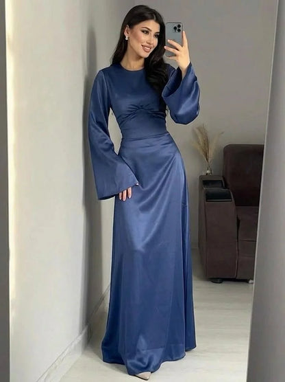 Blue Elegant Maxi Partywear