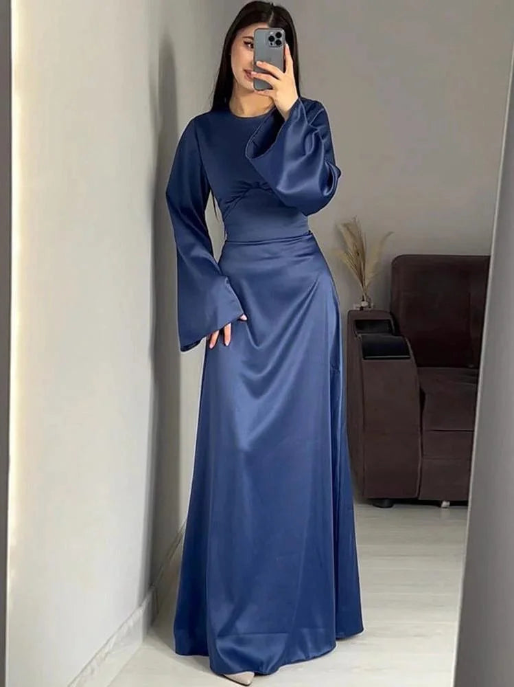 Blue Elegant Maxi Partywear