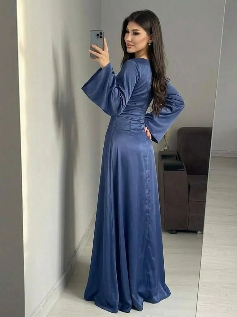 Blue Elegant Maxi Partywear
