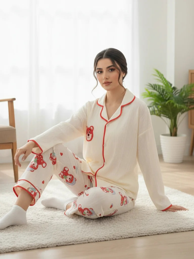Rose Bear Loose Nightdress
