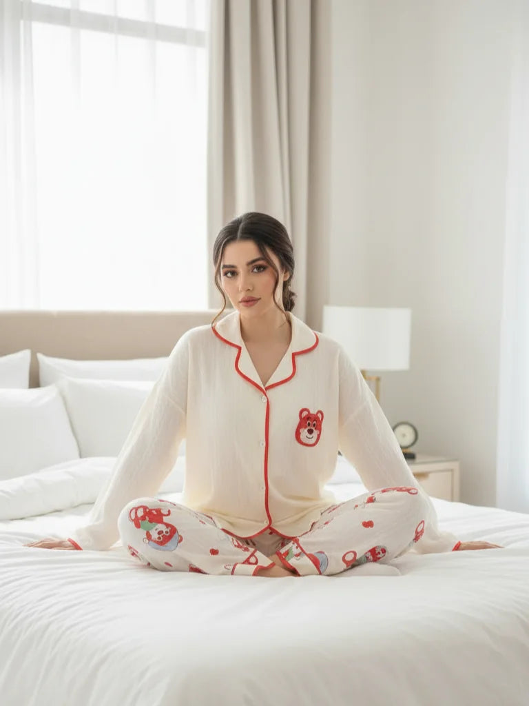 Rose Bear Loose Nightdress