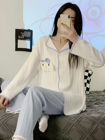 White Blue Rabbit Loose Nightdress