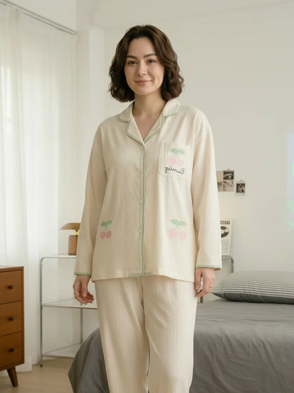 Apricot Cherry Loose Nightdress