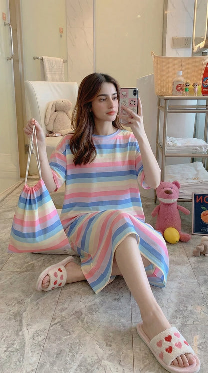 Rainbow Long Sleepwear + Bag