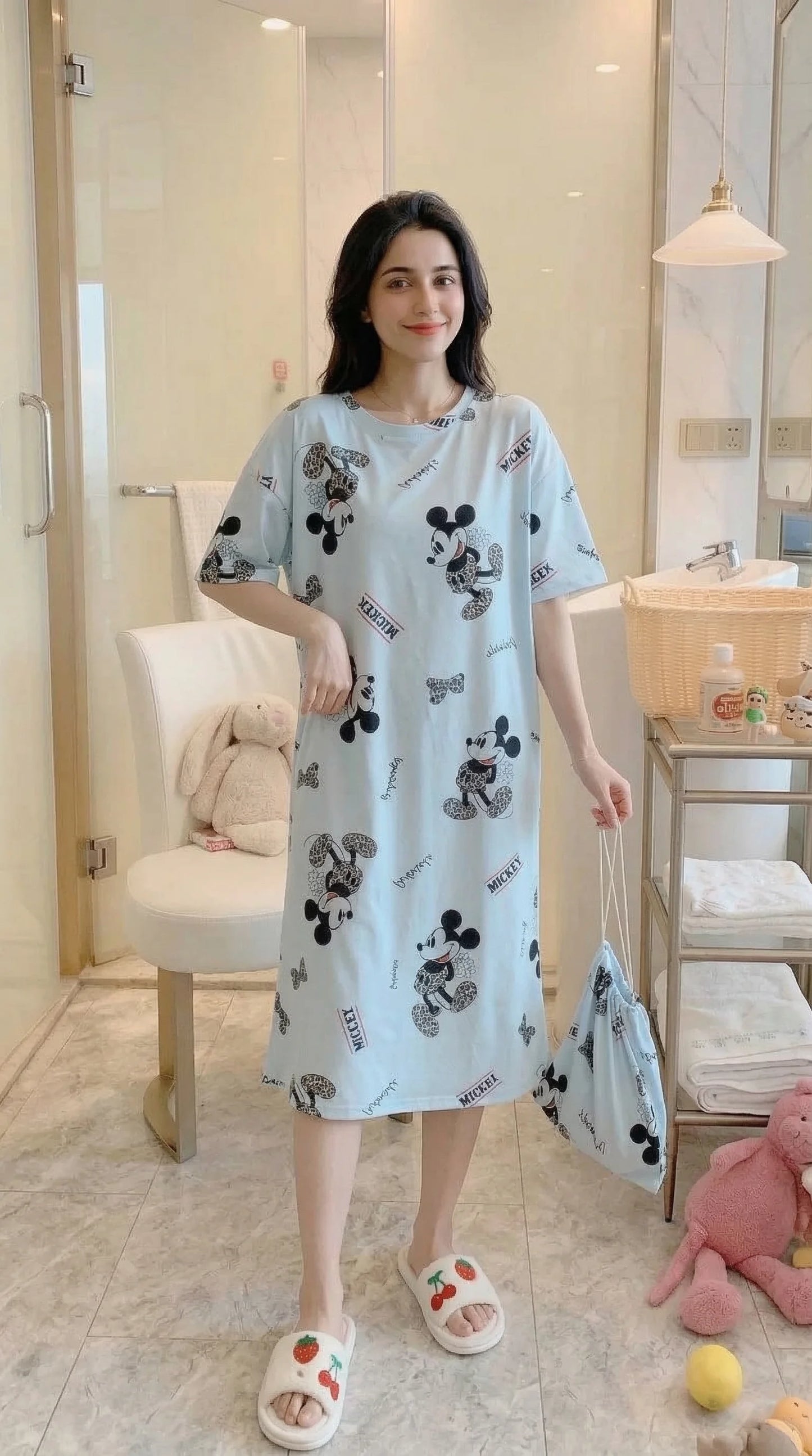 Mickymouse Long Sleepwear + Bag