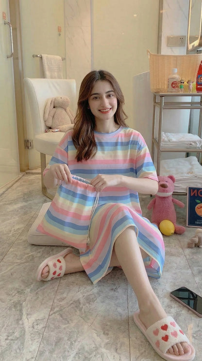 Rainbow Long Sleepwear + Bag