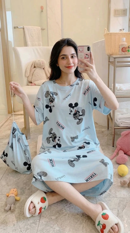 Mickymouse Long Sleepwear + Bag
